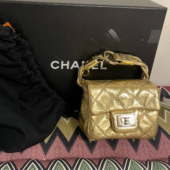 🦢Vintage Chanel vintage ankle mini bag light gold rare to find gorgeous treasure - Picture 4 of 15